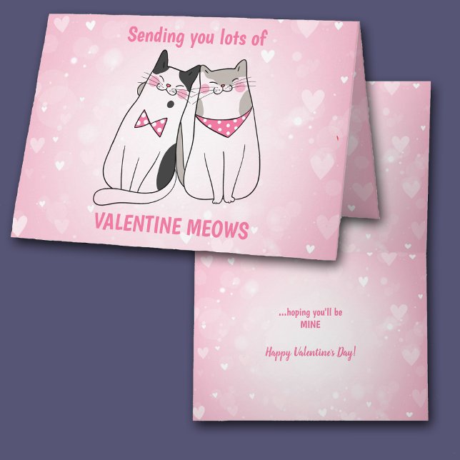 Cartes Pour Fêtes Annuelles Chat Lots de Meows Valentine Card (Créateur téléchargé)
