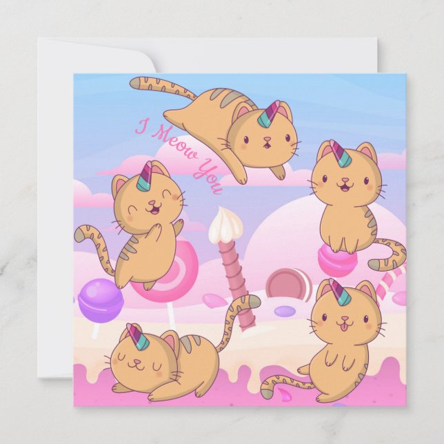 Cartes Pour Fêtes Annuelles Chat Love (Devant)