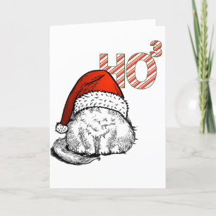 Cartes Pour Fêtes Annuelles Chat mignon avec un chapeau de Père Noël Ho au cub