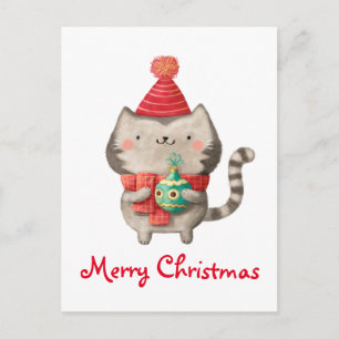 Cartes Pour Fêtes Annuelles Chat mignon de Noël