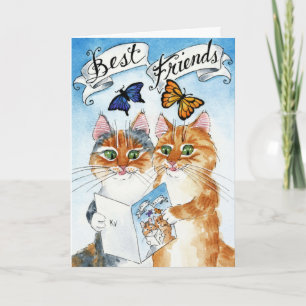 Cartes Pour Fêtes Annuelles Chat mignon meilleur ami anniversaire ou toute car