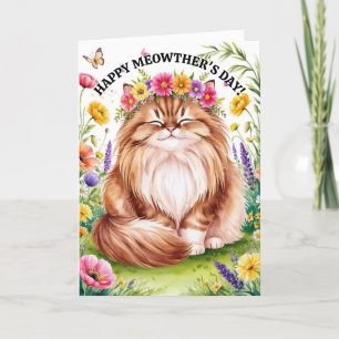 Cartes Pour Fêtes Annuelles Chat mignonne pour maman d'animaux de compagnie à