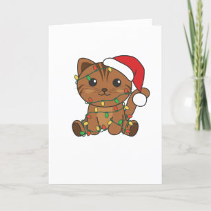 Cartes Pour Fêtes Annuelles Chat Noël Animaux d'hiver Chats
