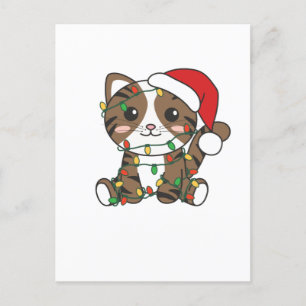 Cartes Pour Fêtes Annuelles Chat Noël Animaux d'hiver Chats