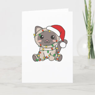 Cartes Pour Fêtes Annuelles Chat Noël Hiver Animaux Chats
