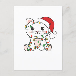 Cartes Pour Fêtes Annuelles Chat Noël Hiver Animaux Chats