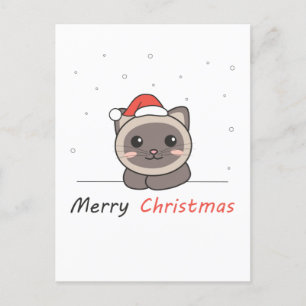 Cartes Pour Fêtes Annuelles Chat Noël Neige Hiver Animaux Chats