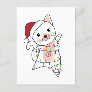 Cartes Pour Fêtes Annuelles Chat Noël Neige Hiver Animaux Chats