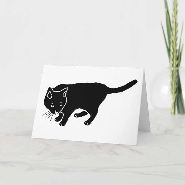 Cartes Pour Fêtes Annuelles Chat noir (Devant)