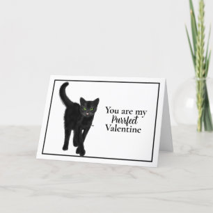 Cartes Pour Fêtes Annuelles Chat noir aux yeux verts Saint Valentin