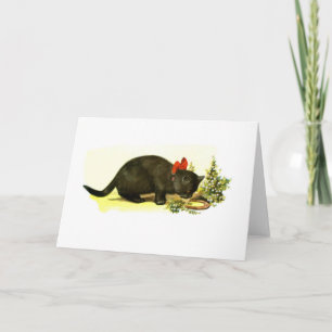 Cartes Pour Fêtes Annuelles Chat noir chanceux