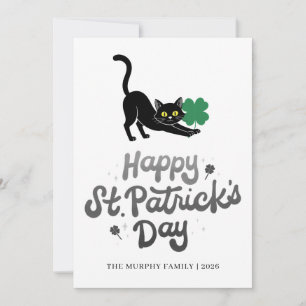 Cartes Pour Fêtes Annuelles Chat noir chanceux trèfle Photo St. Patrick