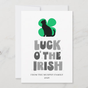 Cartes Pour Fêtes Annuelles Chat noir chanceux trèfle Photo St Patrick