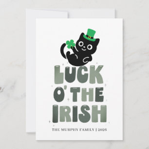 Cartes Pour Fêtes Annuelles Chat noir chanceux trèfle Photo St. Patrick