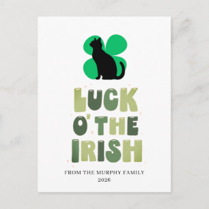 Cartes Pour Fêtes Annuelles Chat noir chanceux trèfle Saint-Patrick