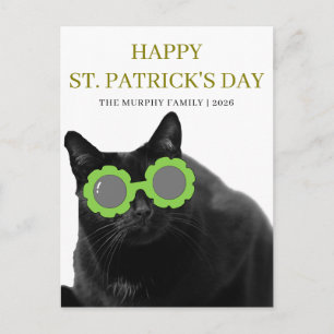 Cartes Pour Fêtes Annuelles Chat noir chanceux Trèfle Saint-Patrick