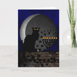 Cartes Pour Fêtes Annuelles Chat Noir Chanukah
