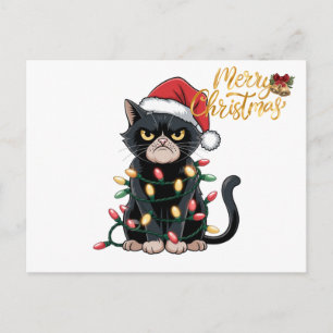 Cartes Pour Fêtes Annuelles Chat noir drôle Joyeux Noël