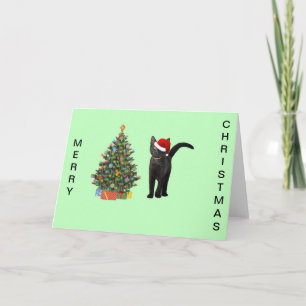 Cartes Pour Fêtes Annuelles Chat noir Samta