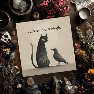 Cartes Pour Fêtes Annuelles Chat noir vintage corbeau Halloween gothique effra