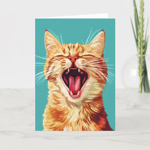Cartes Pour Fêtes Annuelles Chat Orange Funny