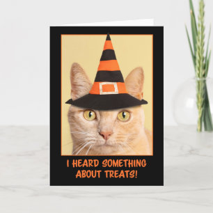 Cartes Pour Fêtes Annuelles Chat orange tabby sorcière Joyeux Halloween