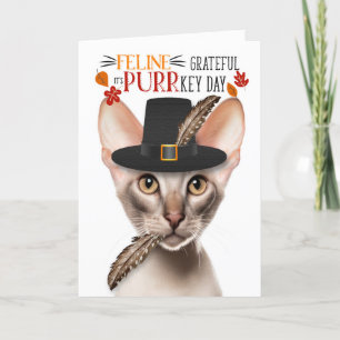 Cartes Pour Fêtes Annuelles Chat Oriental Shorthair gracieux pour PURRkey Day