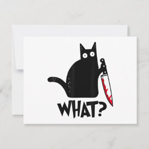 Cartes Pour Fêtes Annuelles Chat Qu'est-ce que_ Drôle Chat Noir 