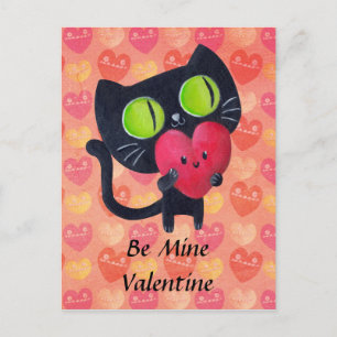 Cartes Pour Fêtes Annuelles Chat romantique noir