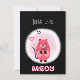 Cartes Pour Fêtes Annuelles Chat rose mignon