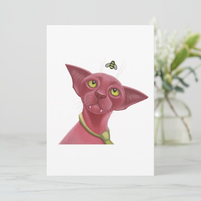 Cartes Pour Fêtes Annuelles Chat Sphynx (Debout devant)