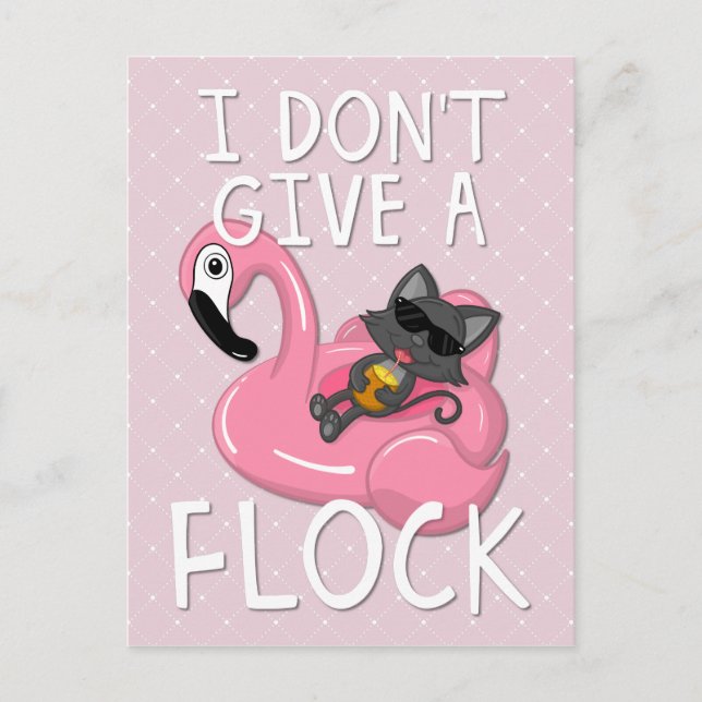 Cartes Pour Fêtes Annuelles Chat sur Flamant rose avec ananas rose avec diaman (Devant)