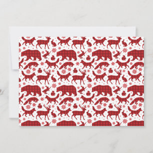 Cartes Pour Fêtes Annuelles Chat tabby festif motif de Noël