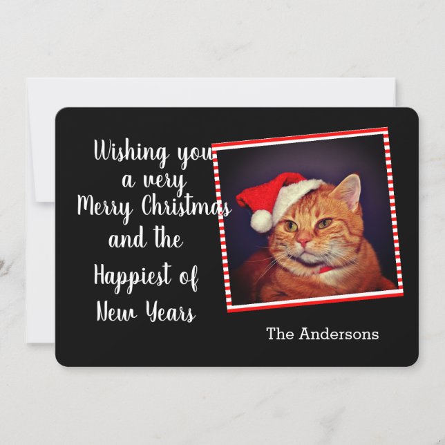 Cartes Pour Fêtes Annuelles Chat Tabby Orange de Noël (Devant)