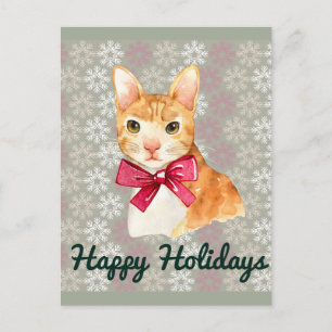 Cartes Pour Fêtes Annuelles Chat tigré orange de fête