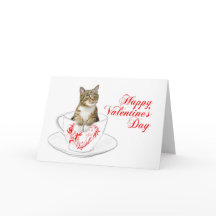 Chat Valentine de tasse de thé