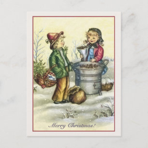 Cartes Pour Fêtes Annuelles Châtaignes de Noël Vintage