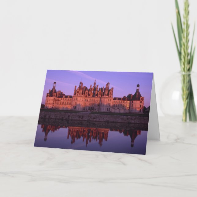 Cartes Pour Fêtes Annuelles Château Chambord au coucher du soleil, vallée de l (Devant)