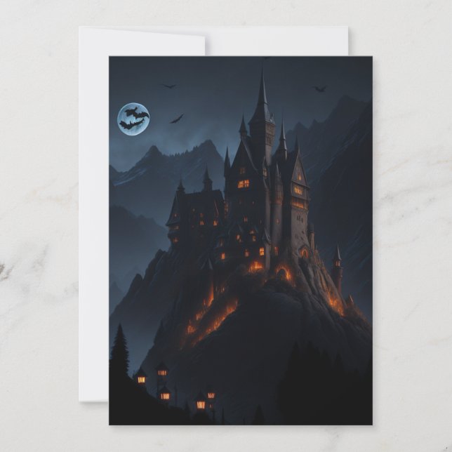 Cartes Pour Fêtes Annuelles Château de Dracula (Devant)