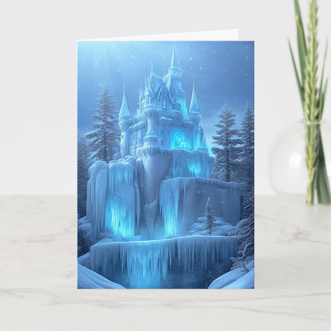 Cartes Pour Fêtes Annuelles Château de glace des rêves gelés (Devant)