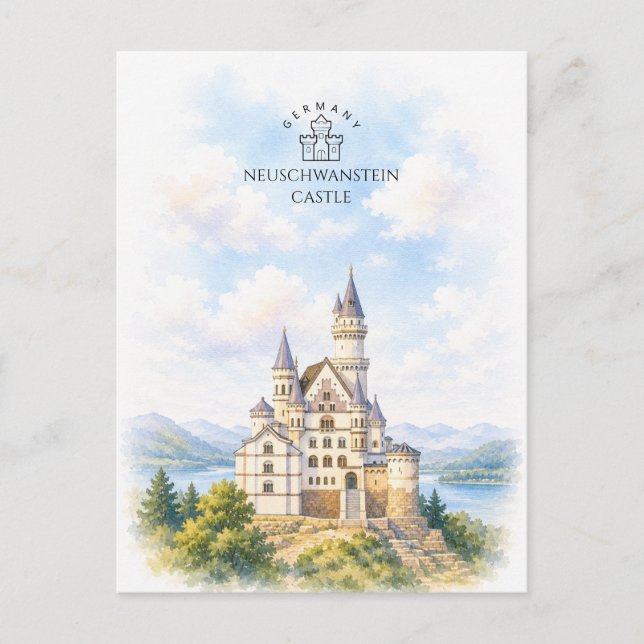 Cartes Pour Fêtes Annuelles Château de Neuschwanstein | Architecture Paysage (Devant)