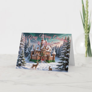 Cartes Pour Fêtes Annuelles Château de pain d'épices de la forêt de Noël