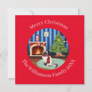 Cartes Pour Fêtes Annuelles Chaton Birman personnalisé