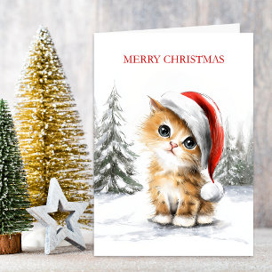 Cartes Pour Fêtes Annuelles Chaton de Noël