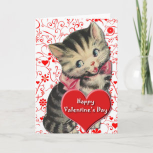Cartes Pour Fêtes Annuelles Chaton de Valentine