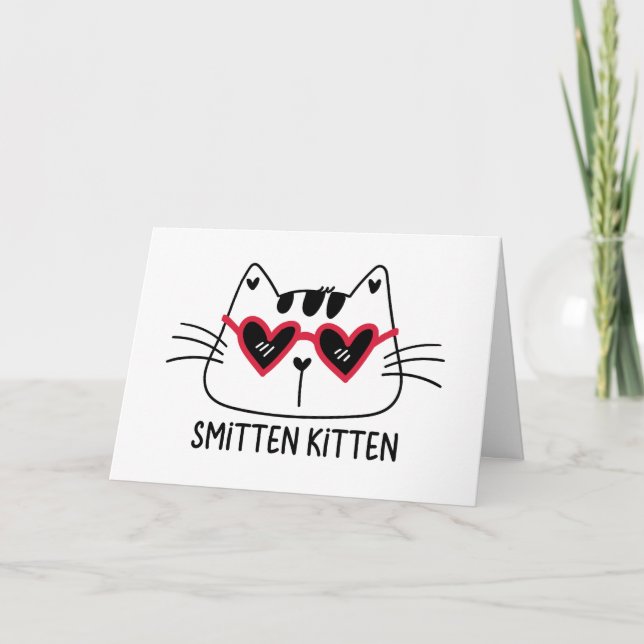 Cartes Pour Fêtes Annuelles Chaton éperdument amoureux Saint-Valentin chat lun (Devant)
