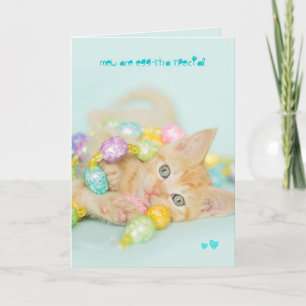 Cartes Pour Fêtes Annuelles Chaton spécial d'Eggstra Pâques
