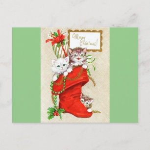Cartes Pour Fêtes Annuelles Chatons de Noël Vintage le plus doux