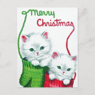 Cartes Pour Fêtes Annuelles Chatons en Mittens Joyeux Noël