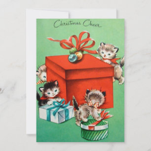 Cartes Pour Fêtes Annuelles Chatons Vintage De Noël Par Présents